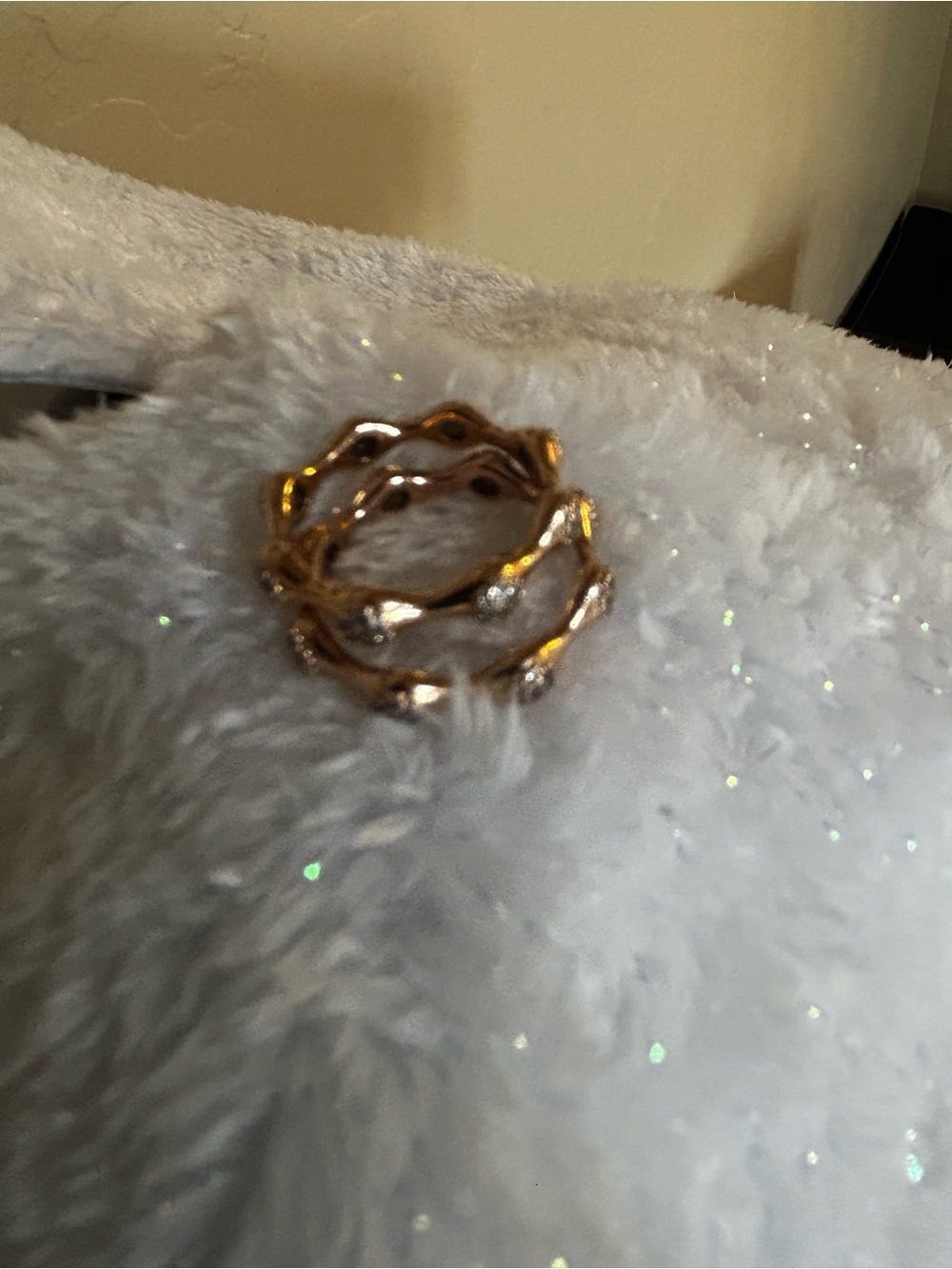 Pandora Gold Twisted Leaf Stackable Ring Trio